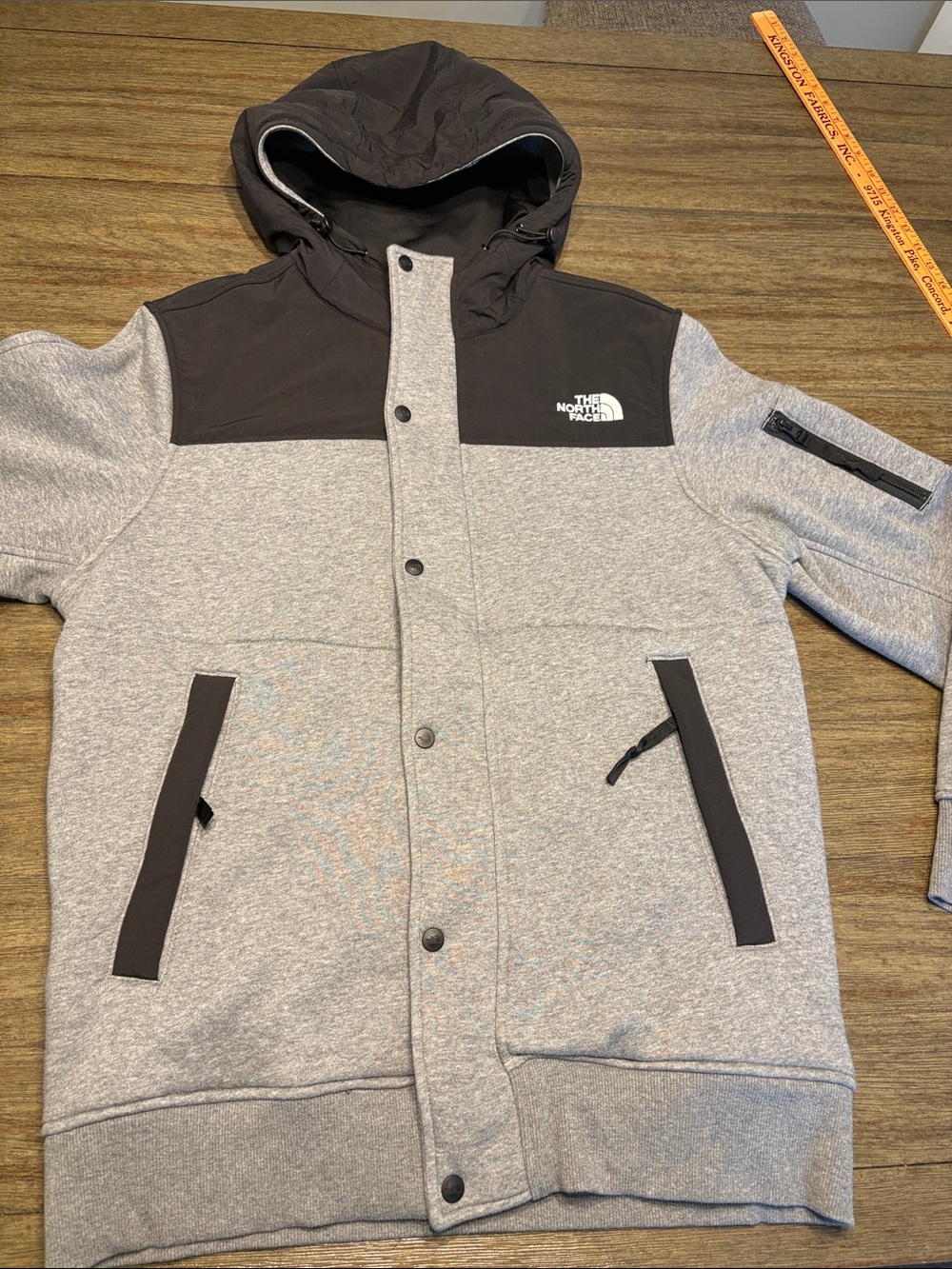 The North Face Gray and Black Hooded Jacket